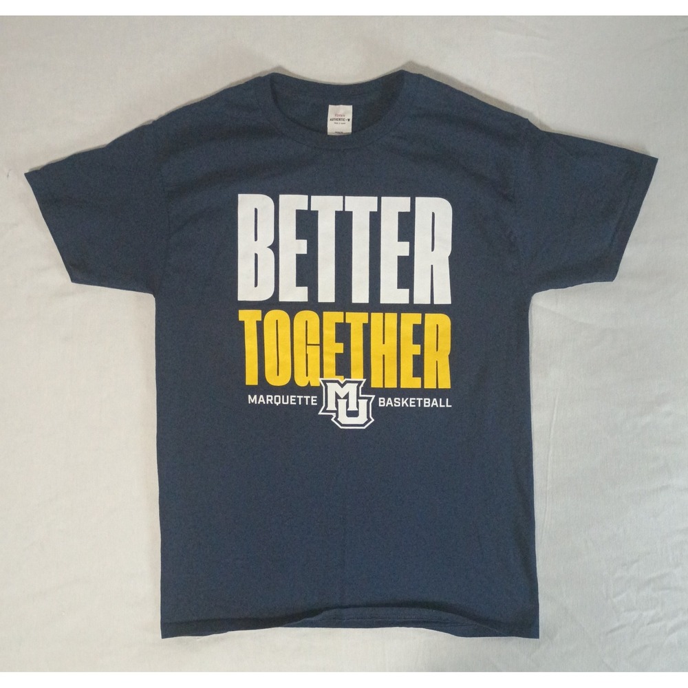 Marquette Basketball Shirt Mens Medium Blue Hanes Better Together Golden Eagles